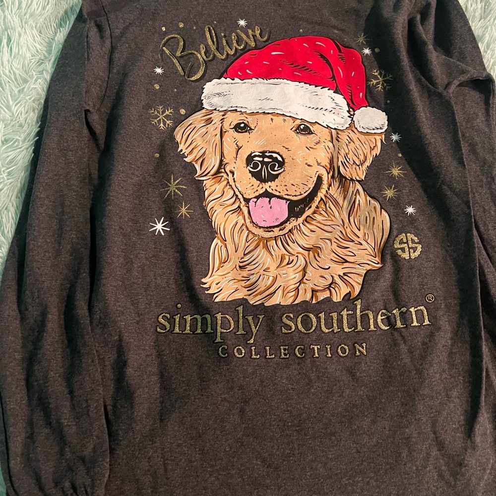 Simply southern Christmas golden retriever shirt